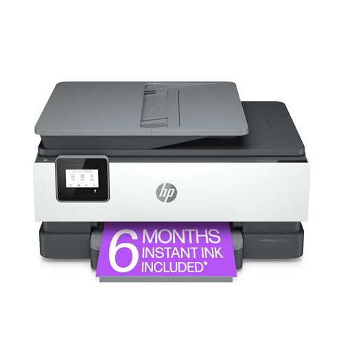 HP OfficeJet 8015e Wireless Color All-in-One Printer, 6 months of Instant Ink included