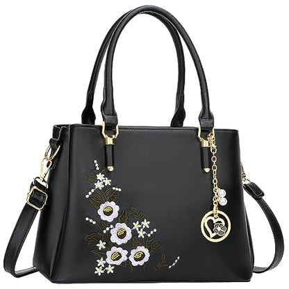 Women Satchel Bags Handle Shoulder Handbags and Purses Pockets Zipper Leather Crossbody Bags